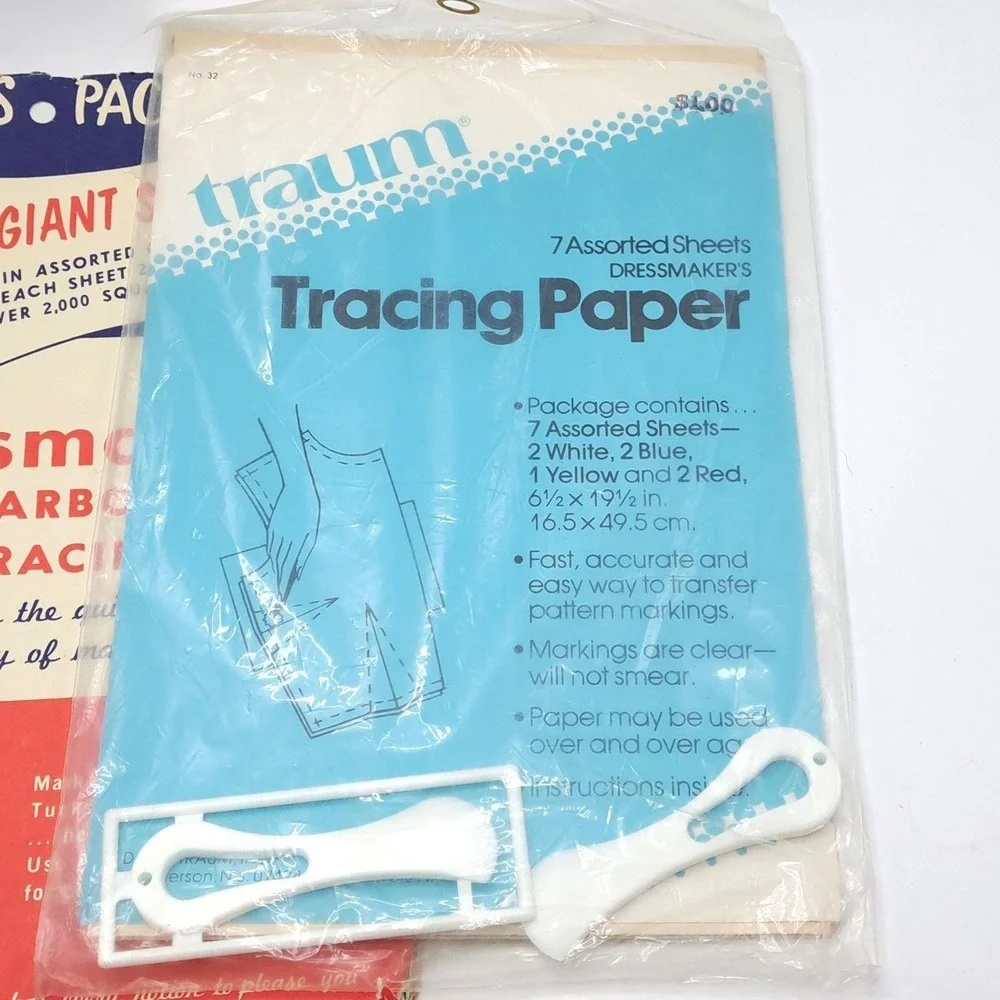 Vintage Traum Penn Dritz Sewing Notions Lot OS Multicolor Tracing Paper Bonding